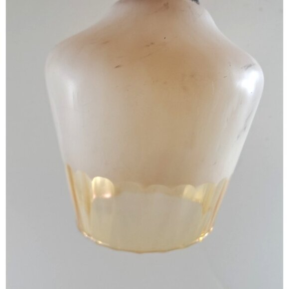 Vintage Frosted Glass Light Cover Lamp Shade Scalloped Edge Screw Bottom - Picture 3 of 6